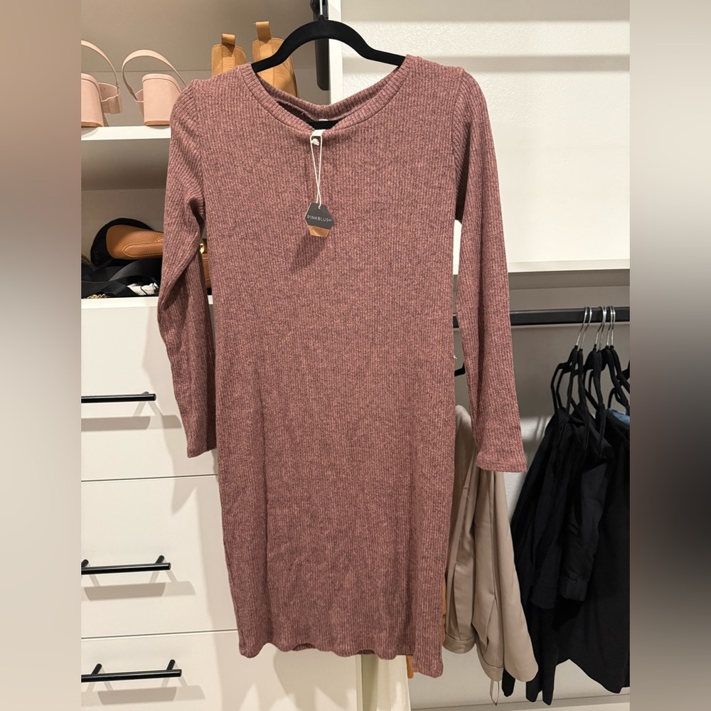 Pinkblush Mauve/Brown Sweater Dress